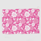 ROOS MOTIEF IN ROZE GOLFHANDDOEK (Horizontaal)