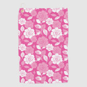 ROOS MOTIEF IN ROZE GOLFHANDDOEK (Voorkant)