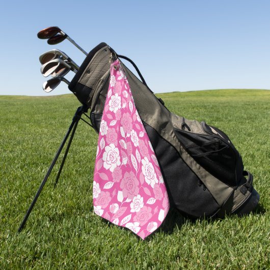 ROOS MOTIEF IN ROZE GOLFHANDDOEK (Groen)