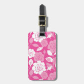 ROOS MOTIEF (ROZE) BAGAGELABEL (Voorkant verticaal)