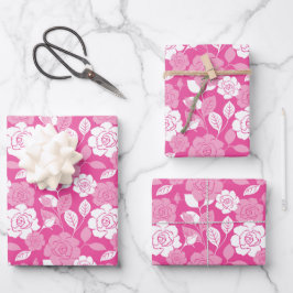 ROOS MOTIEF (ROZE) INPAKPAPIER VEL