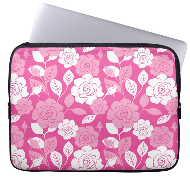 ROOS MOTIEF (ROZE) LAPTOP SLEEVE (Voorkant)