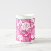 ROOS MOTIEF (ROZE) PORSELEIN KOP (Voorkant)