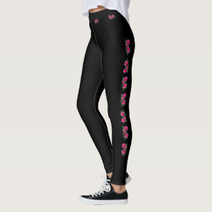 Roos Motief Zwart  Leggings