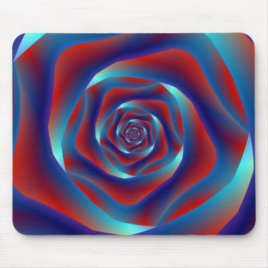 Roos Mousepad, roodroos en blauwroos Muismat (Voorkant)