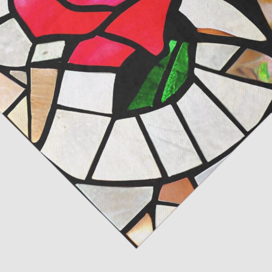 Roos Mozaïek Glas in lood ontkoppeling Tissuepapier (Detail)