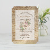  Roos Musical Notes Wedding Kaart (Staand voorkant)