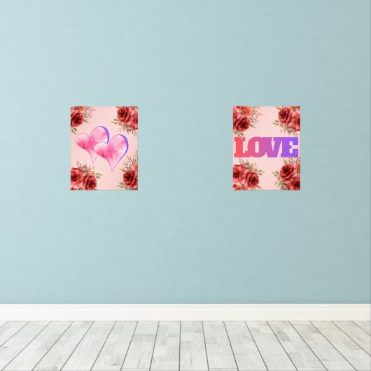 Roos Muurkunst Sets (Houten vloer)