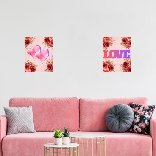 Roos Muurkunst Sets (Woonkamer)