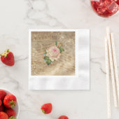 Roos muzieknoten papier cocktail servet (Insitu)