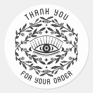 Roos Mystieke Oogwijnstokken Magische Orde Dank u Ronde Sticker