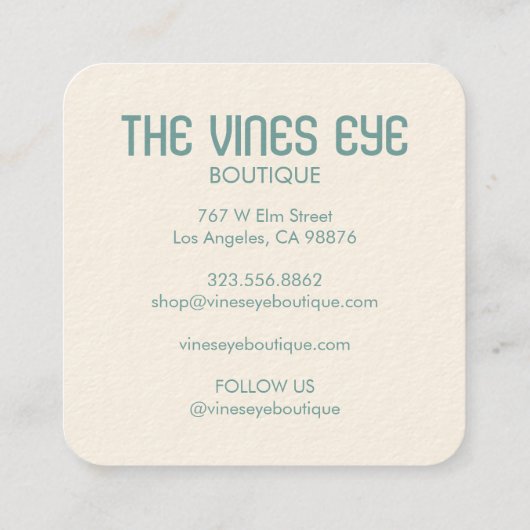 Roos Mystieke Oogwijnstokken Magische Orde Dank u Vierkante Visitekaartje (Achterkant)