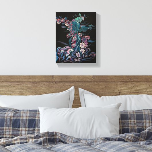 Roos n Bloom - Om Canvas Schilderij (Insitu (Slaapkamer))