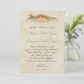 Roos n vogeltjes, bruiloft uitnodiging (Staand voorkant)