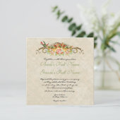  Roos n vogeltjes, bruiloft uitnodiging (Staand voorkant)