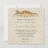 Roos n vogeltjes, bruiloft uitnodiging (Voorkant)