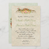  Roos n vogeltjes, bruiloft uitnodiging (Voorkant / Achterkant)