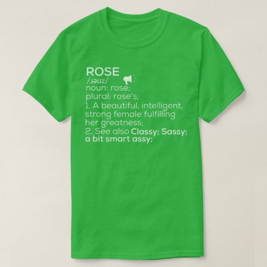 Roos Naam Definitie Roos Vrouw Naam 1 T-shirt (Design voorkant)