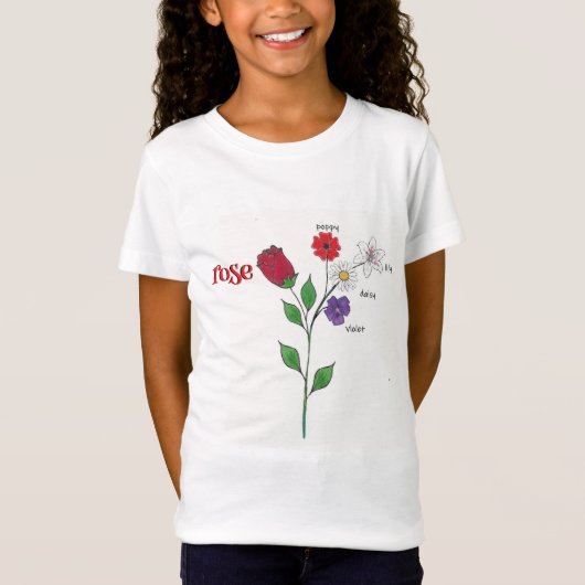 Roos naam meisjes t-shirt (Voorkant)