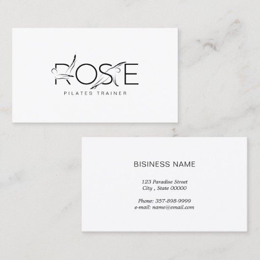 ROOS Naam Pilates Instructor Visitekaartje (Voorkant / Achterkant)