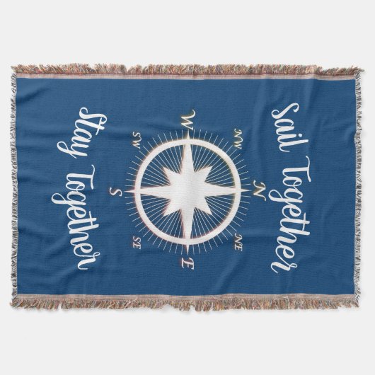 Roos Nautical Compass Custom Deken (Voorkant)