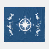 Roos Nautical Compass Custom Fleece Deken (Voorkant (Horizontaal))