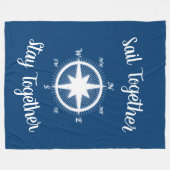 Roos Nautical Compass Custom Fleece Deken (Voorkant (Horizontaal))
