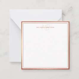 Roos Nepgoud Folie Minimalistische Monogram Twee R Notitiekaartje