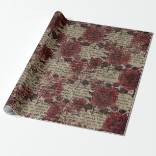 Roos Newsprint Typografie Cadeaupapier