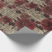  Roos Newsprint Typografie Cadeaupapier (Hoek)