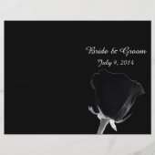 Roos Noire Folded Wedding Program (Voorkant)