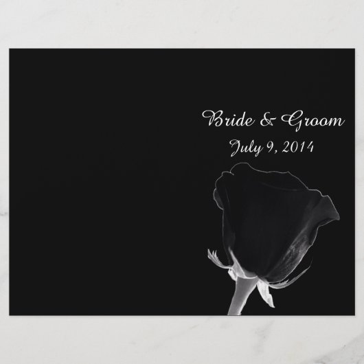 Roos Noire Folded Wedding Program (Voorkant)