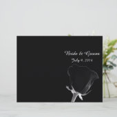 Roos Noire Folded Wedding Program (Staand voorkant)
