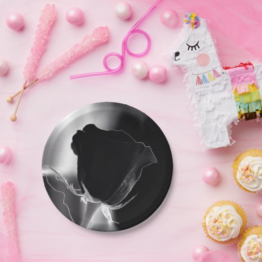 Roos Noire Papieren Bordje (Feest)