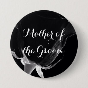 Roos Noire Ronde Button 7,6 Cm