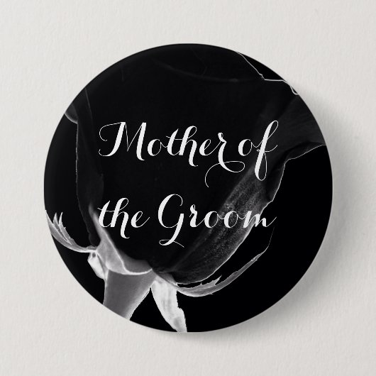 Roos Noire Ronde Button 7,6 Cm (Voorkant)