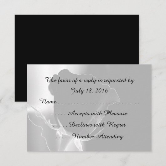 Roos Noire RSVP-kaarten RSVP Kaartje (Voorkant / Achterkant)