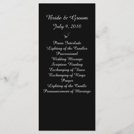 Roos Noire Trouwprogramma Kaart (Achterkant)