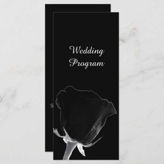 Roos Noire Trouwprogramma Kaart (Voorkant / Achterkant)