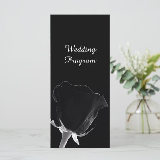 Roos Noire Trouwprogramma Kaart (Staand voorkant)