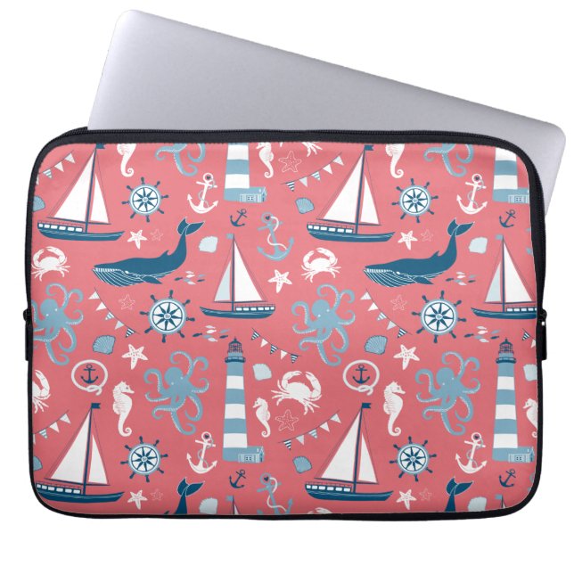 Roos Noordzee Laptop Sleeve (Voorkant)