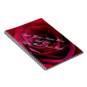 Roos Notitieboek Aangepaste rode roze Notitieboeke (Rechterzijde)