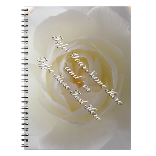 Roos Notitieboek Personaliseer Romantic White Rose (Voorkant)