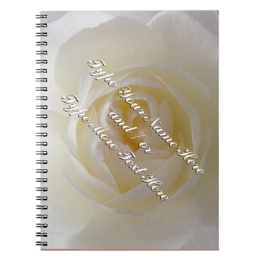Roos Notitieboek Personaliseer Romantic White Rose (Voorkant)