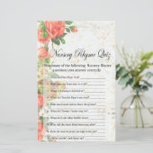  roos Nursery Rhyme Quiz baby shower game (Staand voorkant)