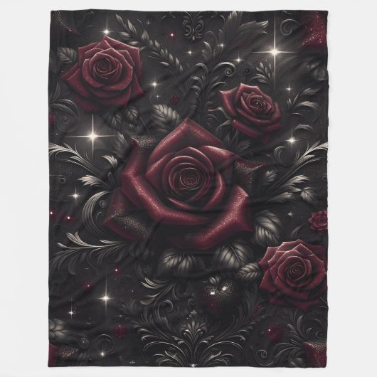 Roos of Darkness 60x80 fleece deken (Voorkant)