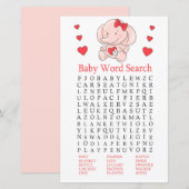 Roos olifant Baby shower Word Search Game (Voorkant / Achterkant)
