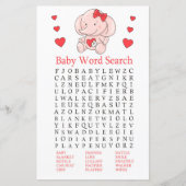 Roos olifant Baby shower Word Search Game (Voorkant)