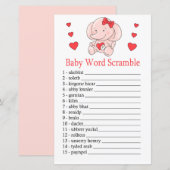 Roos olifant Baby word scramble game (Voorkant / Achterkant)