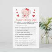 Roos olifant Nursery Rhyme Quiz baby shower game (Staand voorkant)